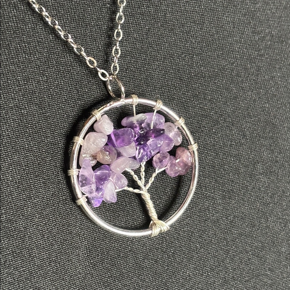 Amethyst Wire Wrapped Tree of Life Necklace